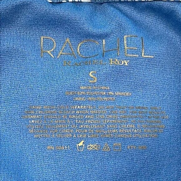 New Rachel Rachel Roy Desert Snake Cut Out One Piece Swimsuit Blue Reptile Sz S - Picture 10 of 10